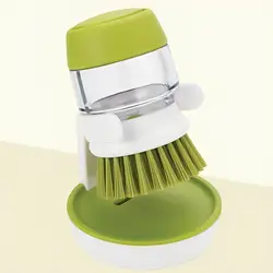 Customizable Kitchen Cleaning Brush with Built - In Soap Dispenser - With Gift Box (Green)
