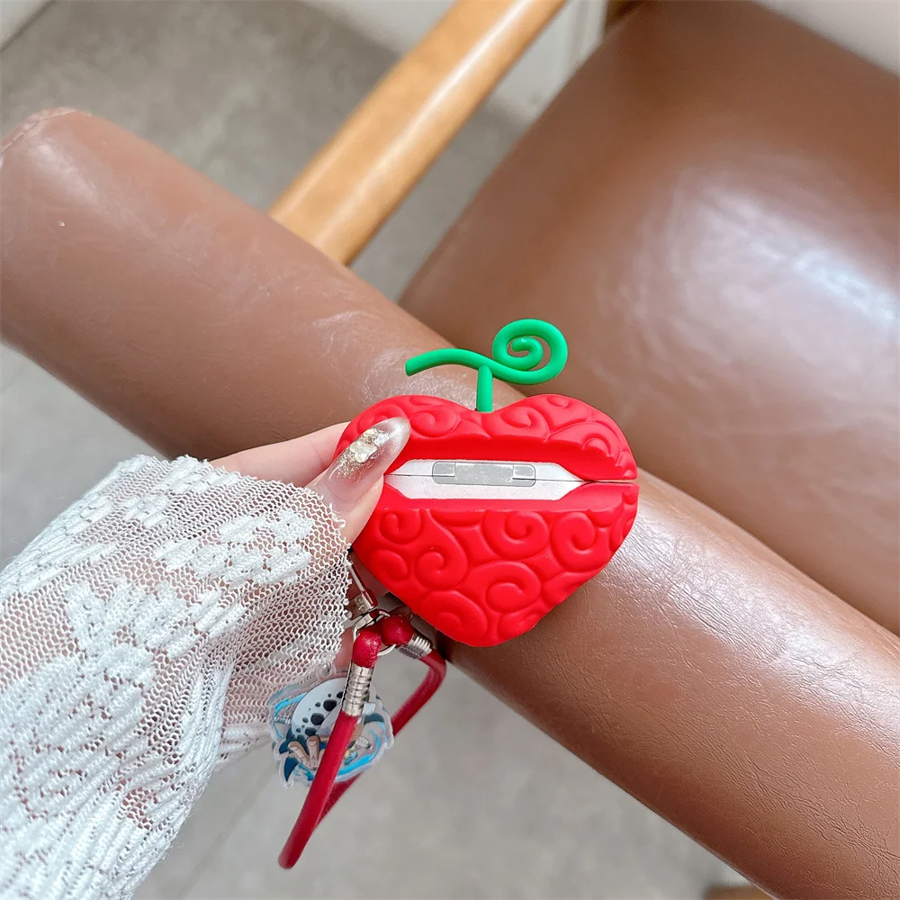 Charming 3D Heart Silicone Shockproof Earphone Case Cover with Charm