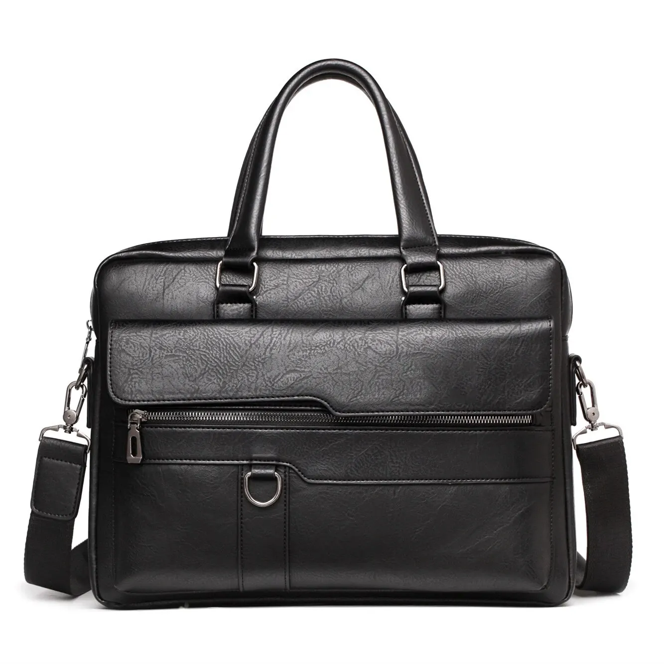 14 Inch Laptop Bag Men PU Leather Briefcase