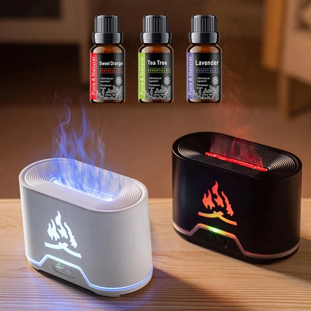 300ML Remote Control Flame Aroma Diffuser Air Humidifier Ultrasonic Mist Maker Fogger Essential Oil Flame Lamp 7 Colors Difusor home fragrance products,aroma oil diffuser