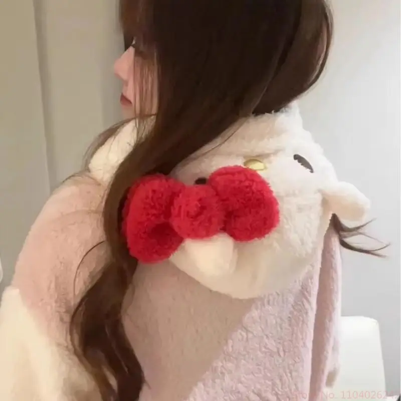 2025 Hello Kitty pyjamas femmes automne et hiver corail velours – Image 4