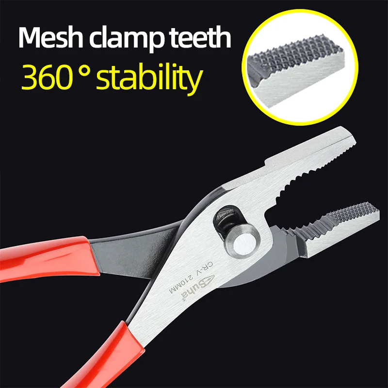 SUHA 8inch Adjustable CRV Slip Joint Pliers Multi Functional 360&deg; Reticulate Chromium Vanadium Steel Automatic Rebound Clamp Hand Tools Universal Pliers Multifunctional Pliers Multifunctional Tools