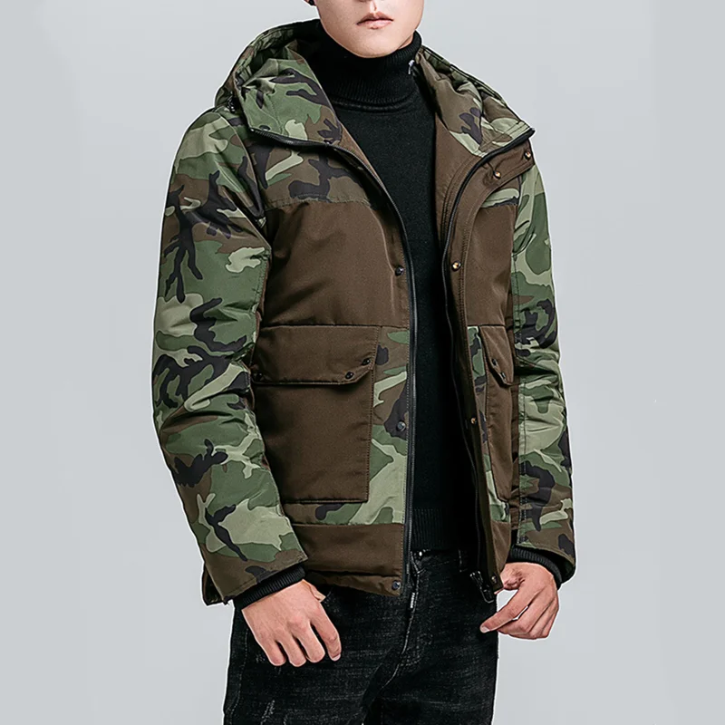 Winter Parka Men Camouflage Thicken Cotton Padded Coat Cold-proof Warm Military Parkas Casual Brand Outdoor Hooded Jacket Male