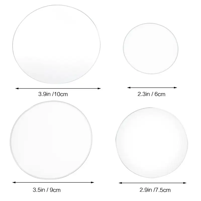 4Pcs Beaker Cover Watch Glass Thickened Watch Glass Equipment Lab Accessories for School Lab Chemistry Class Home