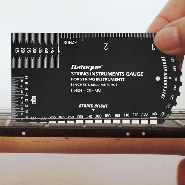 Règle De Jauge D'Action De Cordes Règle De Frette De Guitare De 24,5 Pouces  Outil De Réparation Règle De Jauge D'Action