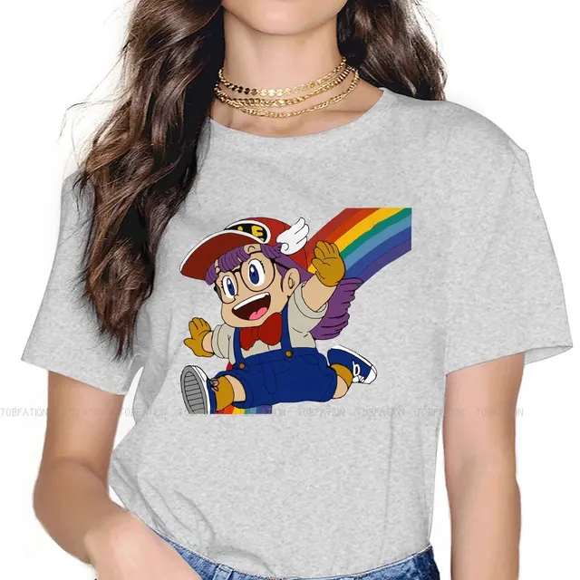 Camiseta Arale arcoíris para Dr Slump, Tops de cuello redondo para 5XL, camiseta para mujer, regalo de moda| | - AliExpress