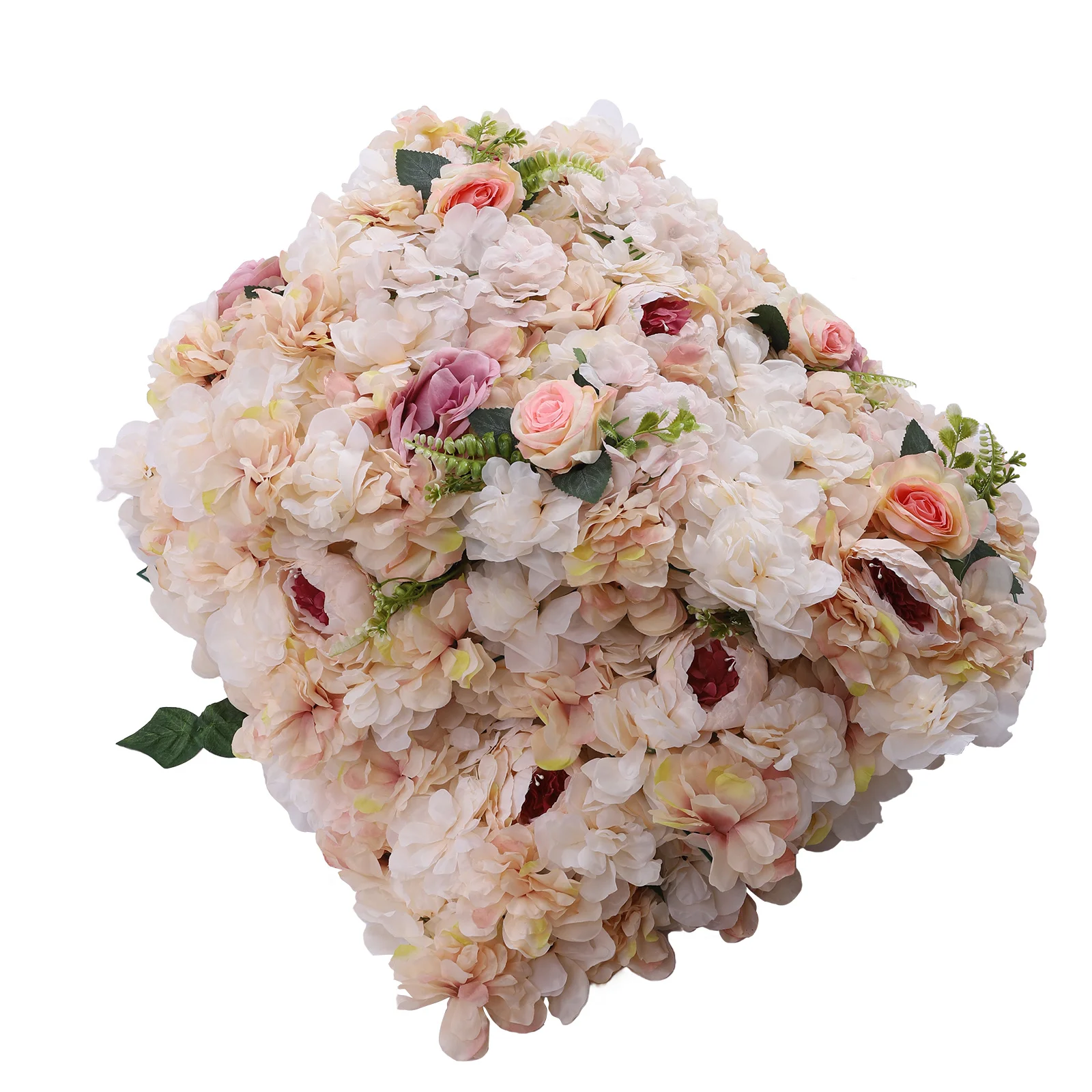 6-teiliges rosa-gelbes Seidenblumen-Wandpaneel-Set, 61 x 40,6 cm, künstlicher Rosen-Hintergrund für Hochzeit, Party, Zuhause, Zimmer, Fotokabinen-Dekoration – Detail 5