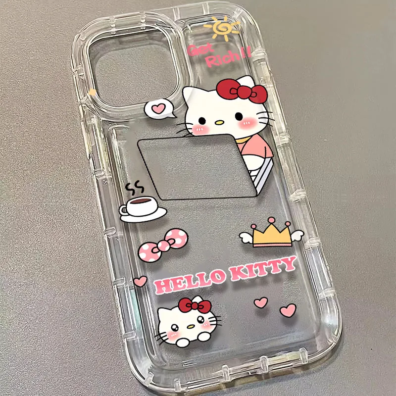 thumbnail image 1 of Sanrio-funda transparente de Hello Kitty Pochacco para iPhone, carcasa a prueba de golpes con dibujos animados para modelos 15, 14, 13, 12, 11 Pro Max, XR, XS, X, 8, 7, 6, 6S Plus, SE 2020, 1 of 5