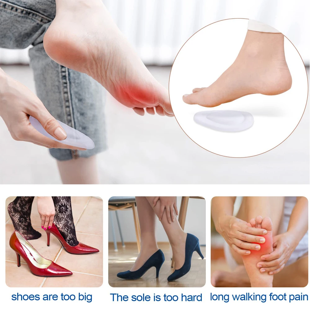 2 Pairs Gel Forefoot Insert Women High Heels Cushion Pads Anti-slip Foot  Pain Relief Pads Half Insoles Round Toe Shoe Inserts - AliExpress