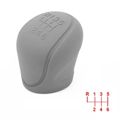 Silicone Non - Slip Gear Shift Knob Cover - Protective Car Interior Accessory (6 Speed Gray)