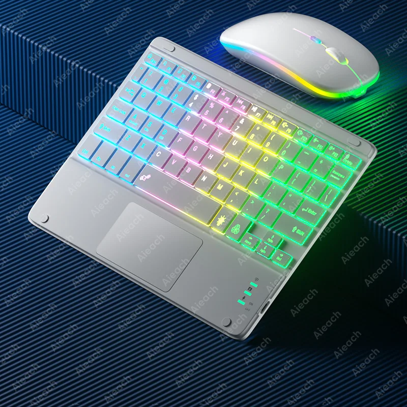 GOYN Teclado inalámbrico Bluetooth retroiluminado con panel táctil recargable 78 teclas ultrafino para iPad iOS/Android/Windows Tablet