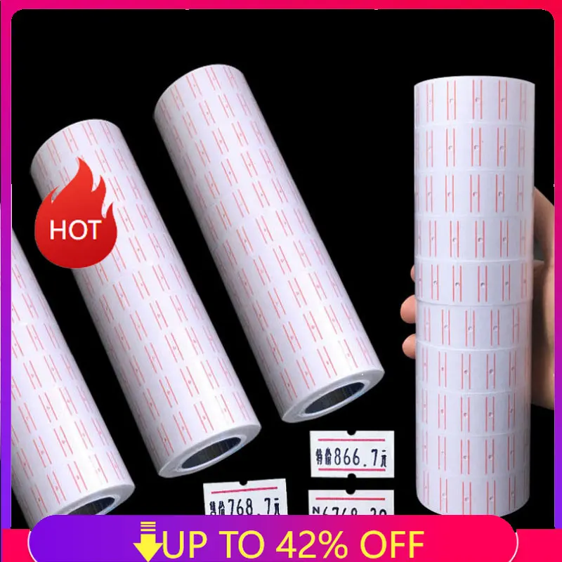 5 Rolls Price Label Single Line Price Label Tag Mark for MX-5500 Price Gun Labeller White 21mmX12mm Suitable for grocery
