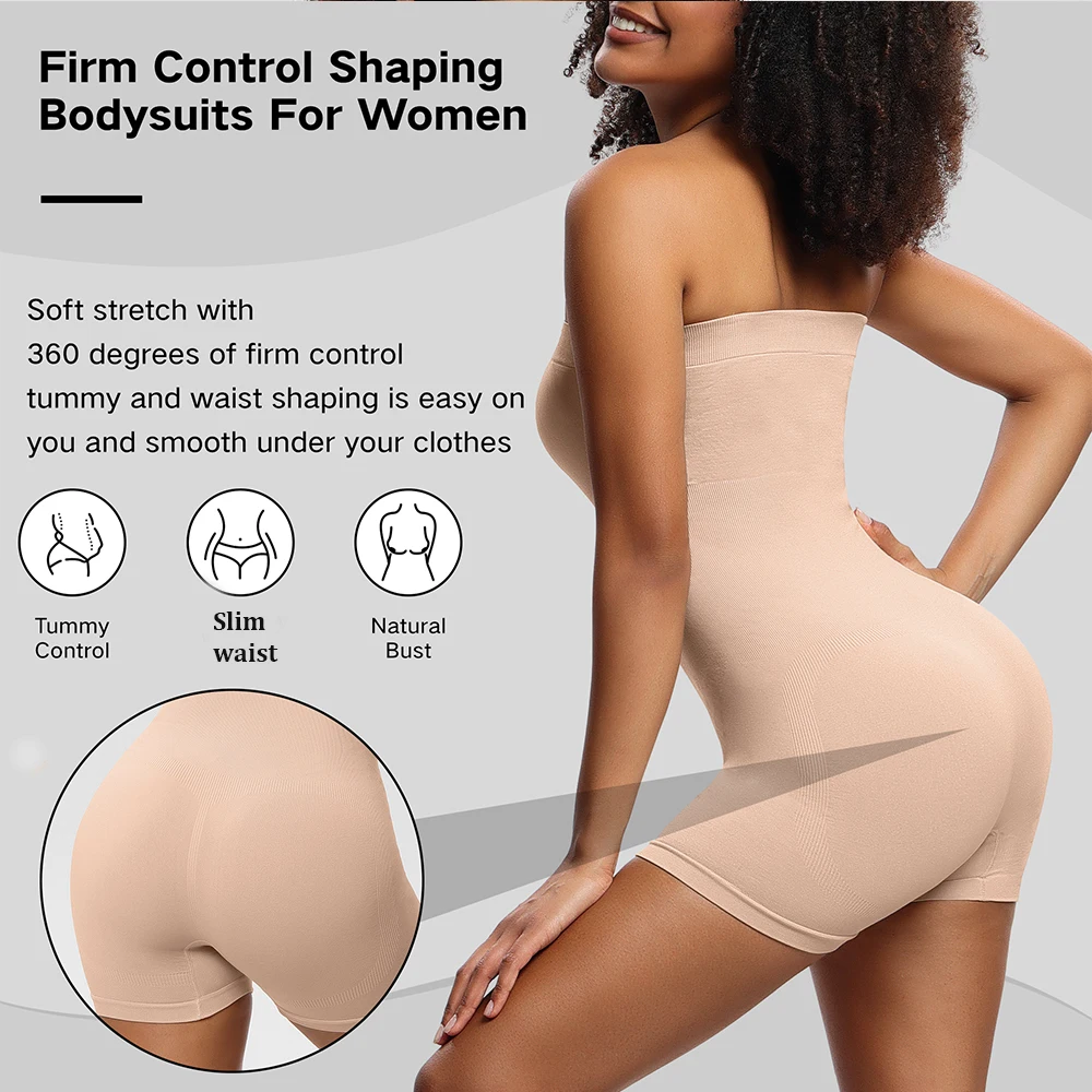 2 Pcs Body Shapewear Jumsuit Strapless Waist Trainer Body Shaper Bodysuit Tummy Control Sexy Girl Slimming Shaping Underwear