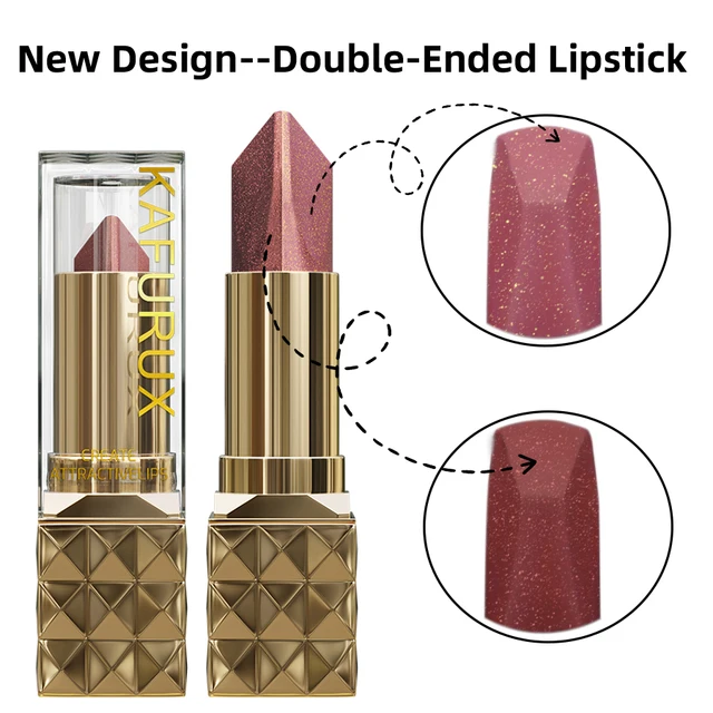 1PC Glitter Shiny Metallic Two Tone Lipstick Matte Pearlescent Lip Tint,Long Lasting Lip Senior Lip Makeup Gifts Lip Gloss Coste
