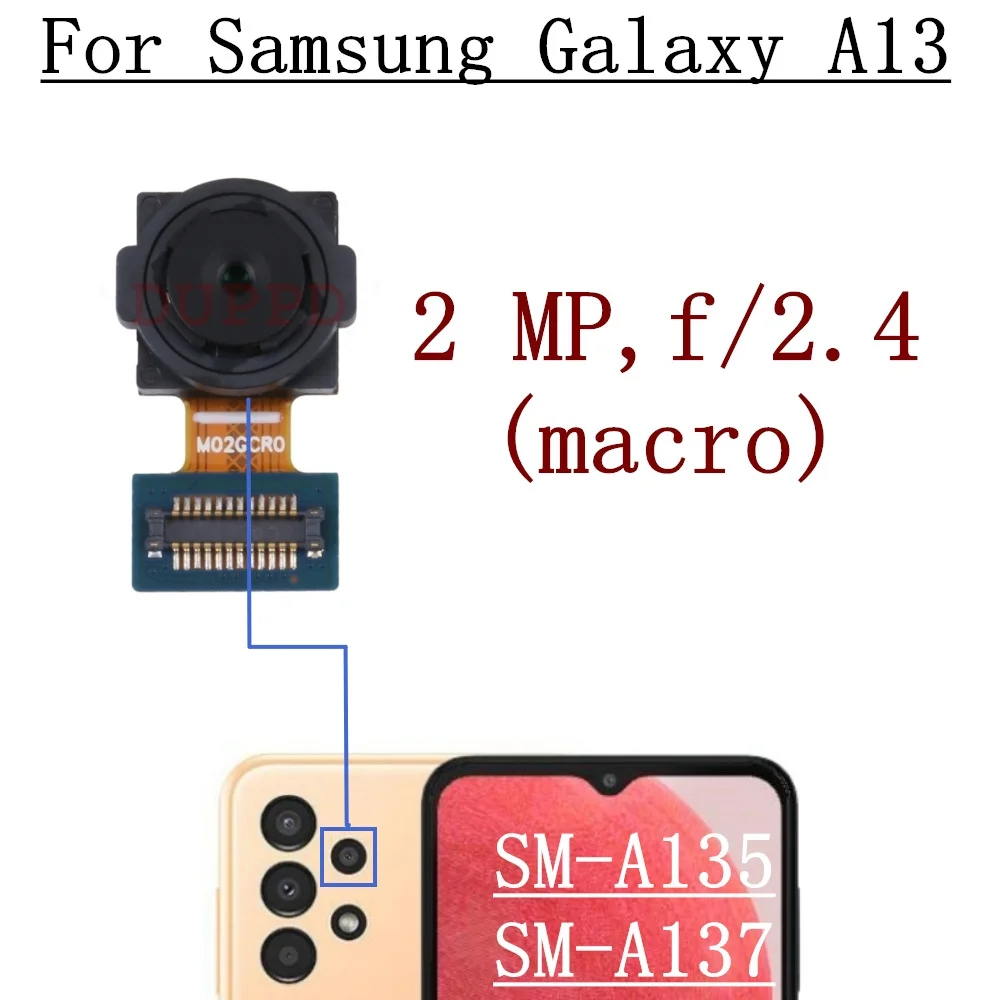 Front Facing Selfie Back Main Macro Depth Ultrawide Camera For Samsung Galaxy A13 4G A13s A135 A137 Flex Cable