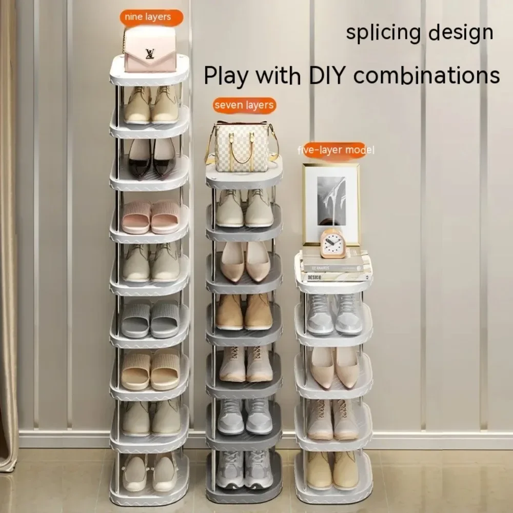 신발거치대 침실 스토리지 방진 신발 랙, 다층 기숙사 문짝, 심플 플라스틱 화이트, 창의적인 공간 절약형 