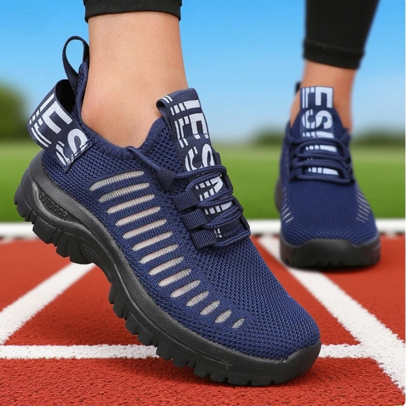 Women's Fashion Mesh Casual Sports Shoes Breathable Comfortable Running Shoes Shock-absorbing Buffering Training Light Sneakers