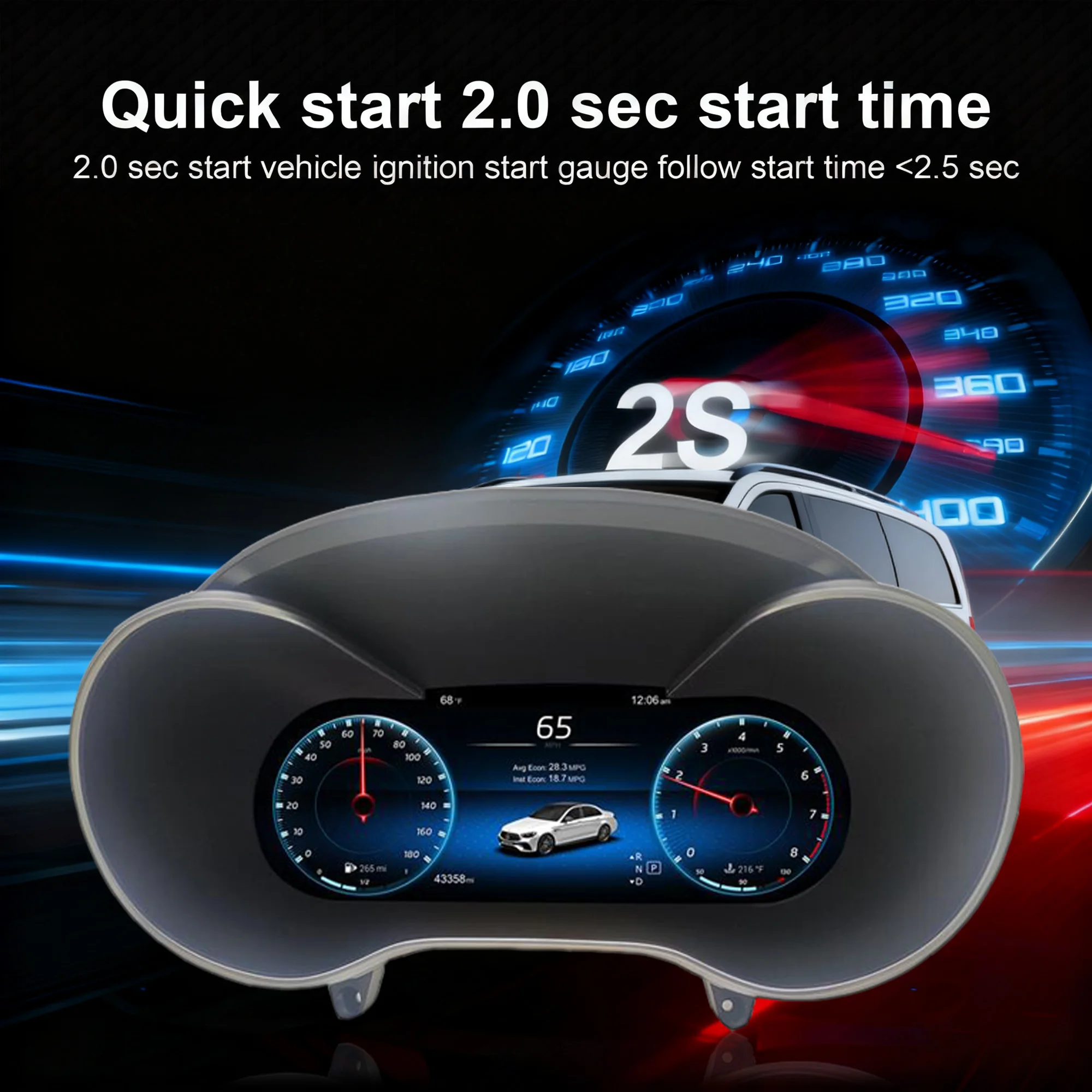 Digital Instrument Cluster For Mercedes Benz C200L C/GLC W205/W253 2015-2019 Spe
