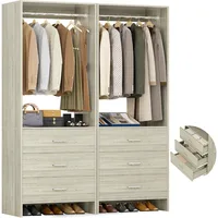 Closet System Closet Organizer, Wood Closet Organizer System, Walk-in or Small Closets Wardrobe, Clothes Rack, Wardrobes 1