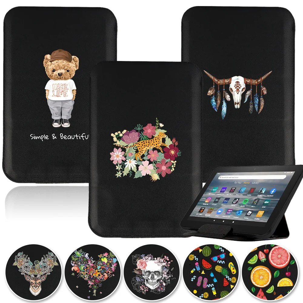 

Color Series Tablet Cover Case for Fire 7/HD 8/HD 10 /HD 8 Plus 2020/HD 10 Plus 2021 Universal Sleeve PU Leather Magnetic Pouch