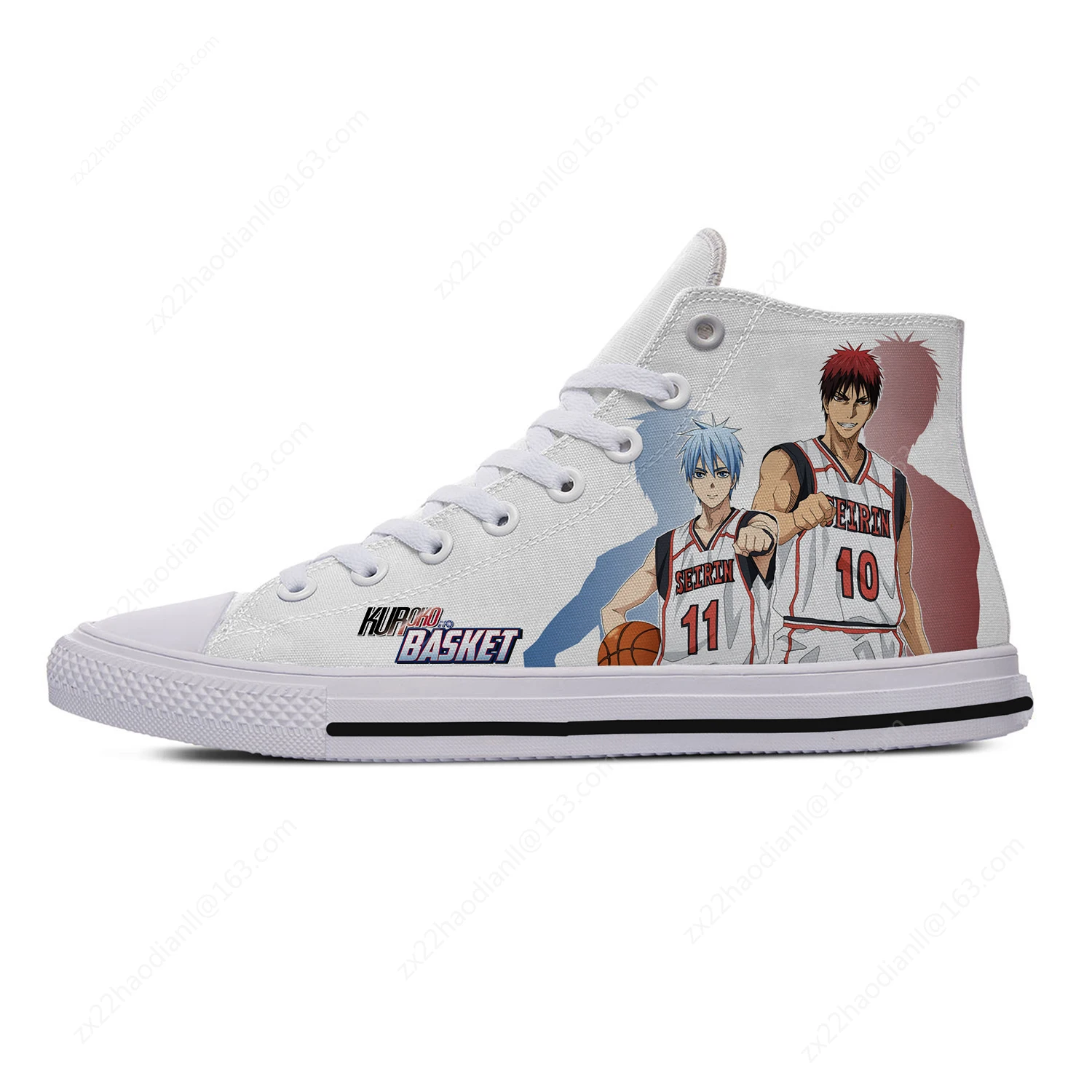 Hot Anime Kuroko no Basket High Top Sneakers Mens Womens Teenager Casual Shoes Canvas Running Shoes 3D Print  Lightweight shoe