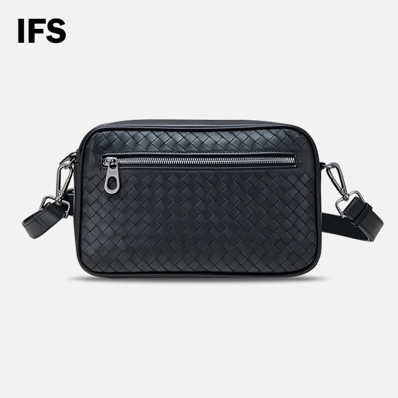 

IFS Fashion Casual Leather Woven Commuting Portable Storage Single Shoulder Crossbody Bag With Detachable Shoulder Straps