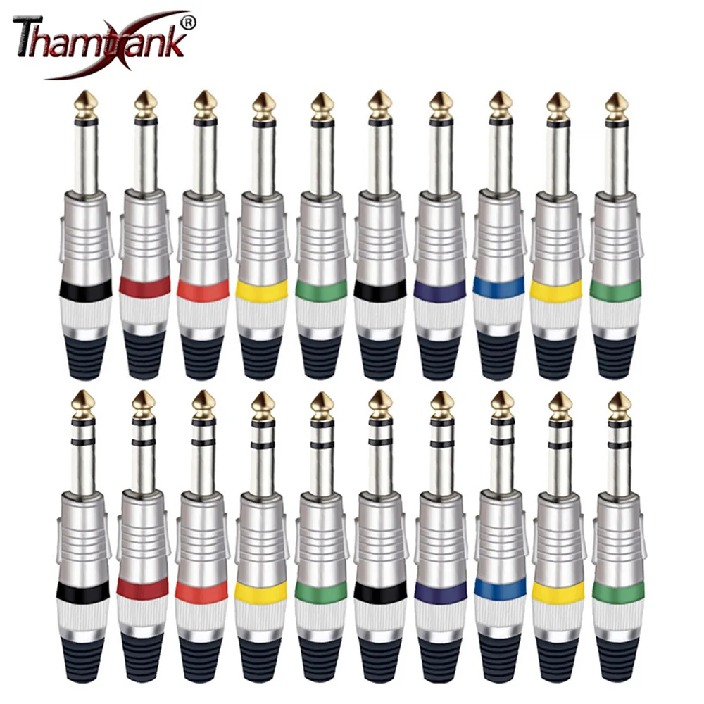 Wire Connector 1 pc MONO/Stereo Jack 6.35mm Audio Speaker Amplifier Microphone TS TRS Plug 6.35mm Nickel Plated