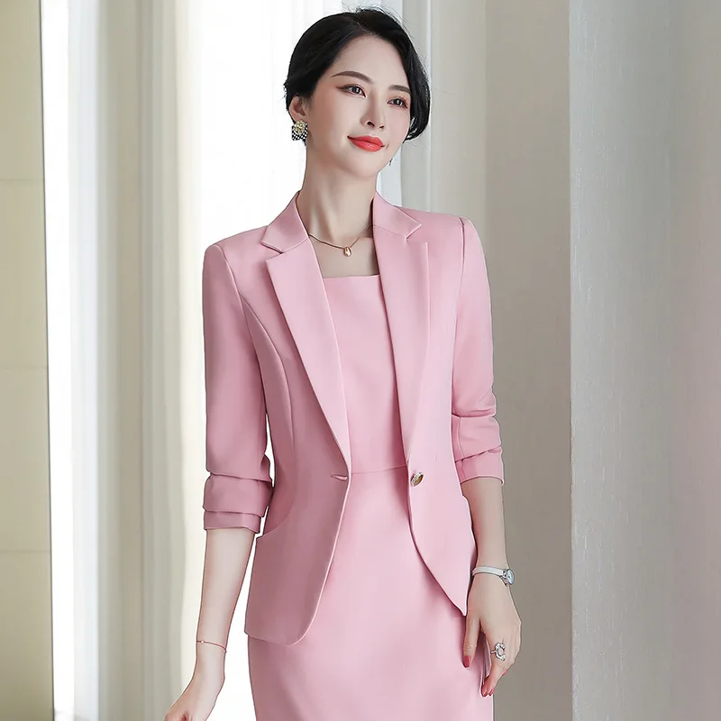 Luxury Women Dresses Set 2023 New in Office Lady Office Lady Professional Business Two Piece Set Female Blazer with Dress