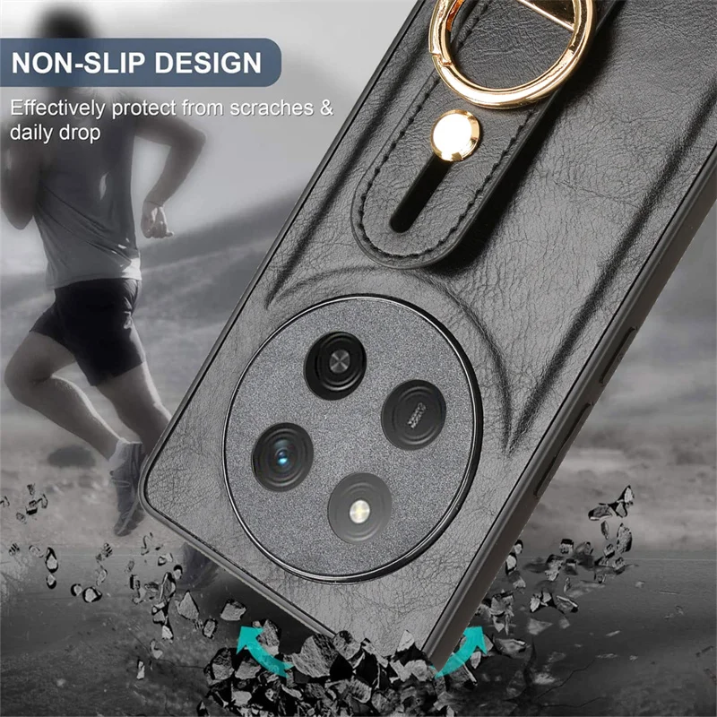 Luxury Leather Wristband Stand Case with Ring Opener