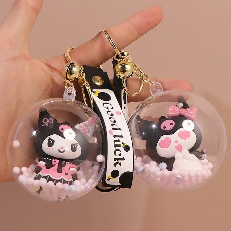 

Аксессуары Sanrio аниме KuromiKeychain, брелок с акриловым шариком, брелок для ключей из ПВХ, женская сумка, украшения для мобильного телефона, праздничные подарки