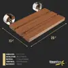 Teak Wood Wall Mounted Folding Shower Seat Non-Slip Brushed Nickel SSP-D-7 Rust-Resistant Aluminum 390lb Capacity ADA Compliant 6