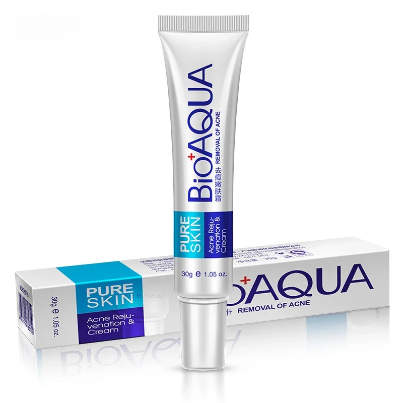 

Крем для лечения акне Bioaqua 30 г, крем для контроля жирности кожи, удаляет рубцы после акне, отбеливает кожу, уменьшает поры, уход за лицом