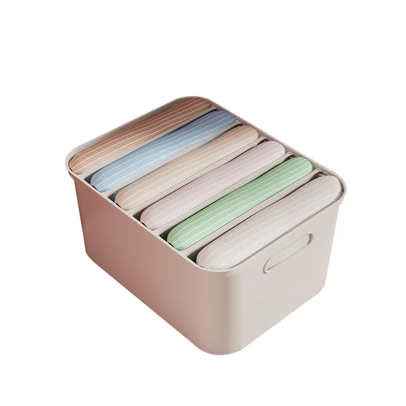 6grid Covered Storage Box Plastic Multifunctional Covered Partition Box Layered Clothing Storage Box and Grid Clothing Sorting