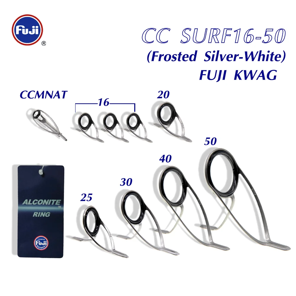 KW SURF16-50/40 Guide Set Fuji Original 'A Ring' Heavy Surf Fishing Rod Combo for Heavy Duty Rods DIY Fishing Gear Accessories