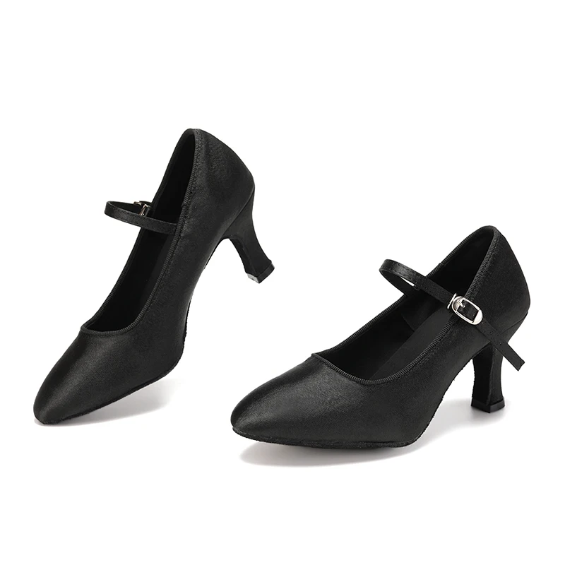 Women Ballroom Dance Shoes Silk Latin Salsa Heels
