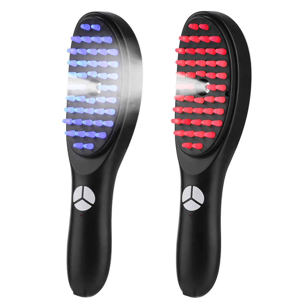 Electric Spray Massage Comb Hair Growth Vibration Head Massager Brush LED Anti H