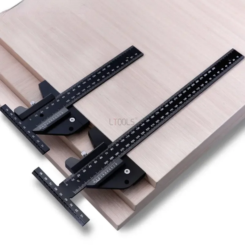 

15/30cm Wood Multi-woodworking T Ruler Sliding Gear Aluminum Alloy Scribe Ruler Depth Gear Coordinate Hand Measuring Tool