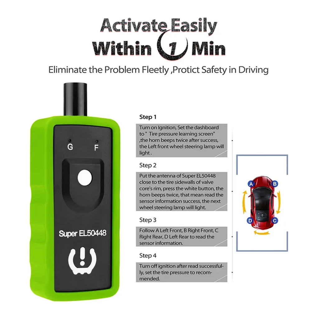 Car TPMS 2 IN 1 Super EL50448 Relearn Tool Auto Tire Pressure Monitor System Activation Tool for Ford Opel GMC Buick Chevy