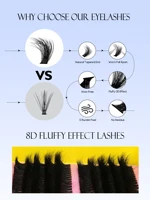 Cluster Lashes Kit - Fluffy Individual Lashes Volume Mixed Tray Faux Mink Lashes Eyelash Extension Makeup - Image 5