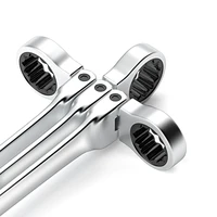 WOZOBUY Flex Head Ratcheting Wrench Set- Metric Ratchet Combination Wrenches CrV Gear Spanner Set Car Key Wrench Repair Tool Set 2