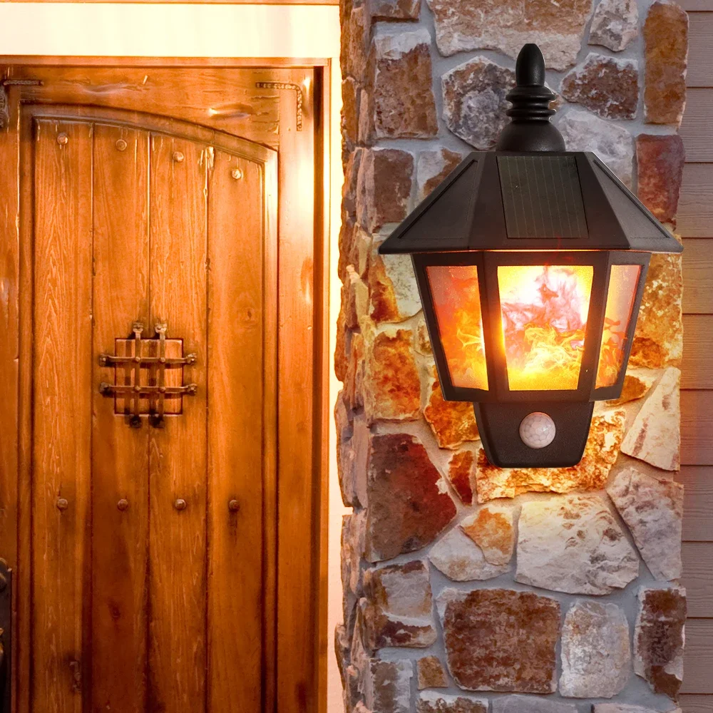 

Wall Lamp Outdoor Waterproof Led Solar Landscape Decoration Lighting Security Light Solar Flame Flickering Dancing Solar Lights