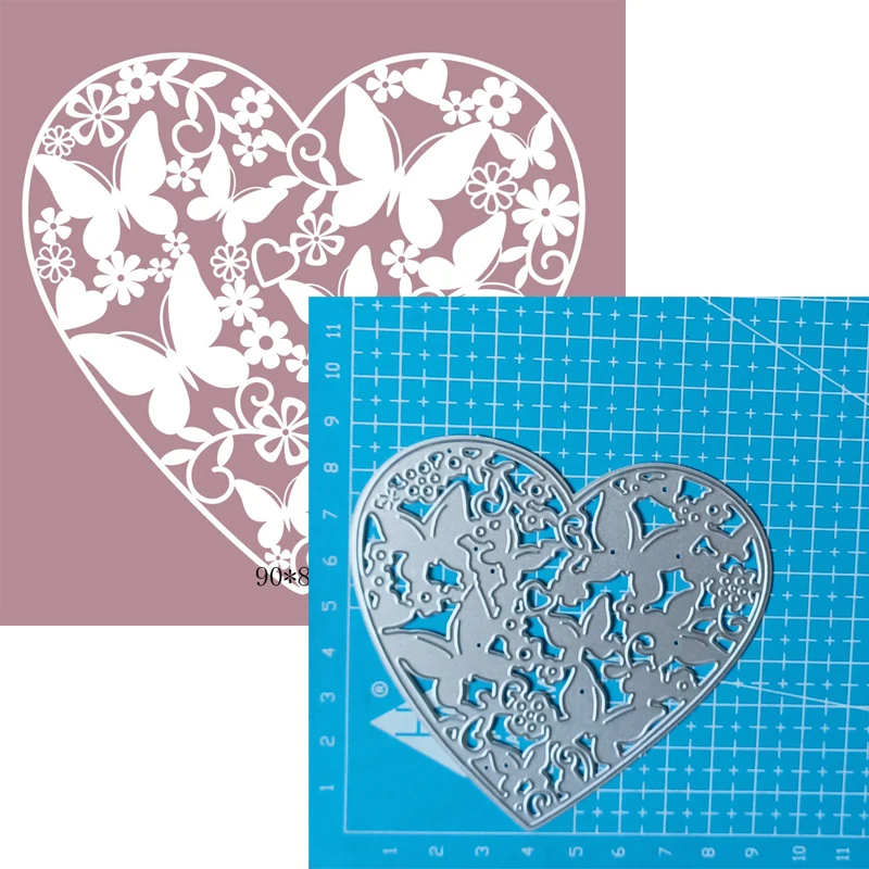 cuore rosa fiore farfalla metallo fustelle stencil per fai da te scrapbooking decorativo goffratura modello artigianale  15