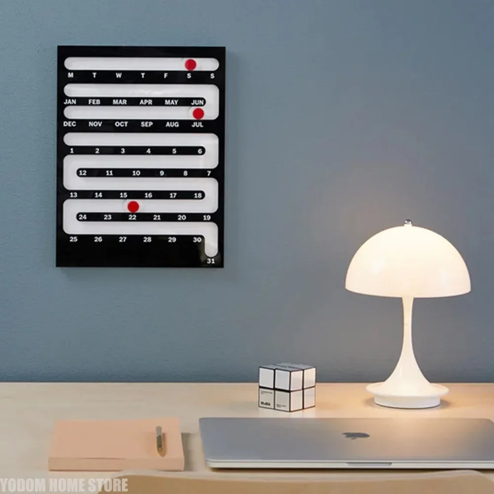 Calendario perpetuo acrilico nordico - Ornamento creativo per decorazioni per la casa e desktop a parete per soggiorno e camera da letto - immagine 4