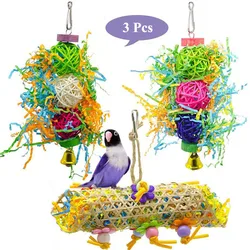 Colorful Bird Shredder Foraging Toy Set - Assorted Hanging Chewing Toys for Parrots (NO.3)