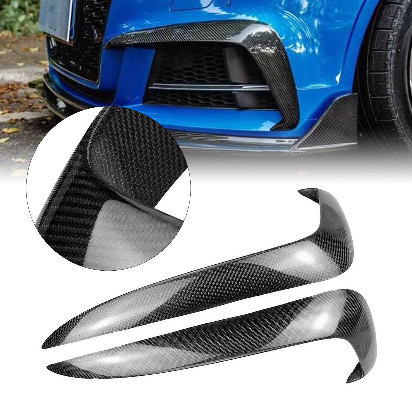 

2 Pieces Front Trim Side Spoiler Air Intake Vent Fog Light Cover Splitter Canard Brow For Audi A3 S3 Sline 8V Sport 2017-2020