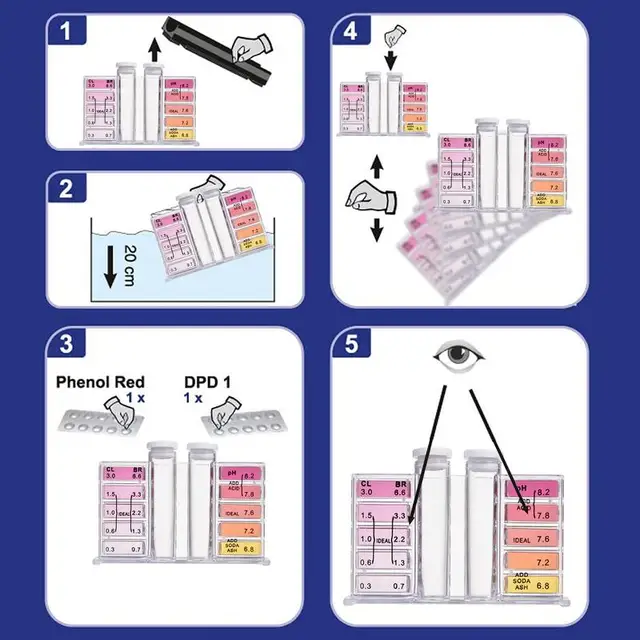 100Db Két-Egy-Egy Úszómedence-Teszter Készlet Ph-Értékhez/Dpd1 Klór Teszt Tabletták Ph Víztesztkészlet - Image 2