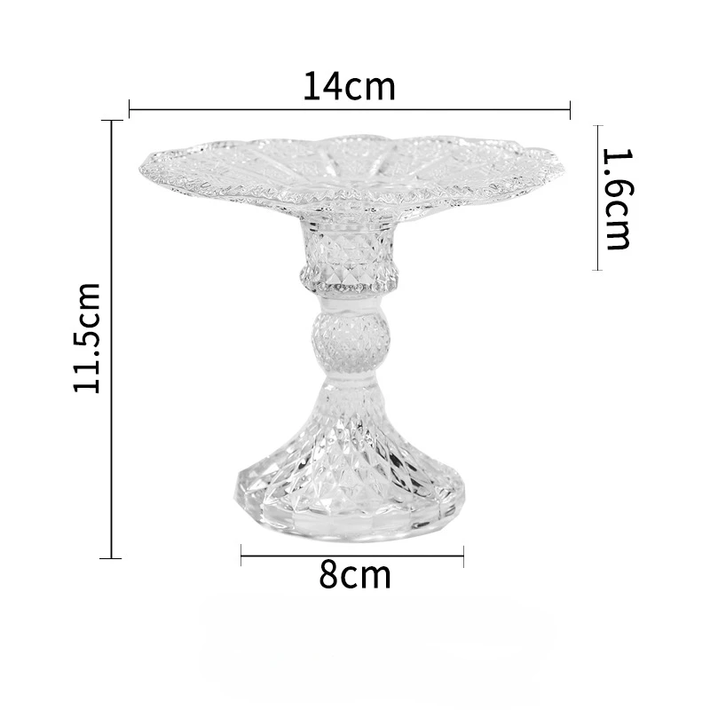Uten Présentoir à Gâteau En Verre Cristal – 27 Cm – Assiette à Fruits/de Présentation – Design Transparent, Bord Arrondi