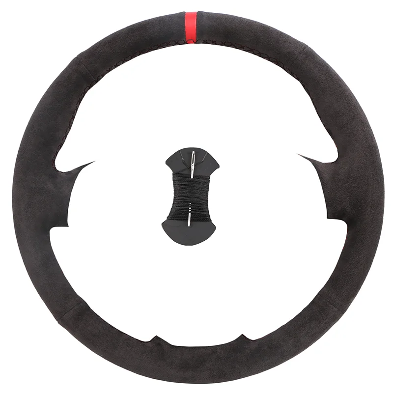Luxurious Suede Leather Car Steering Wheel Cover