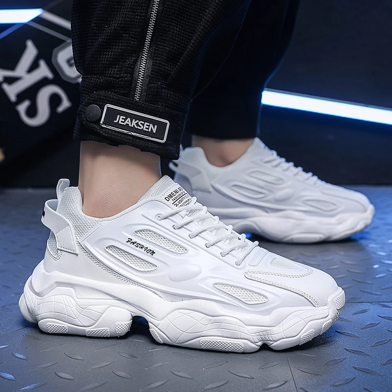 

Damyuan 2023 Men Sneakers Fashion Running Shoes Summer Breathable Lace-up Leather Vulcanized Shoes Casual Sneakers Gym Shoes