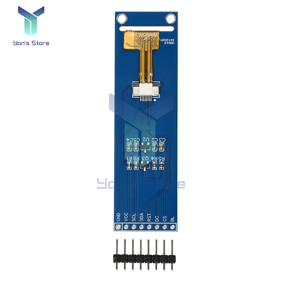 Écran LCD Industriel SPI ST7789 2.2" - Résolution 76x284, Faible Puissance, Pour Projets électroniques, Domotique, Instruments